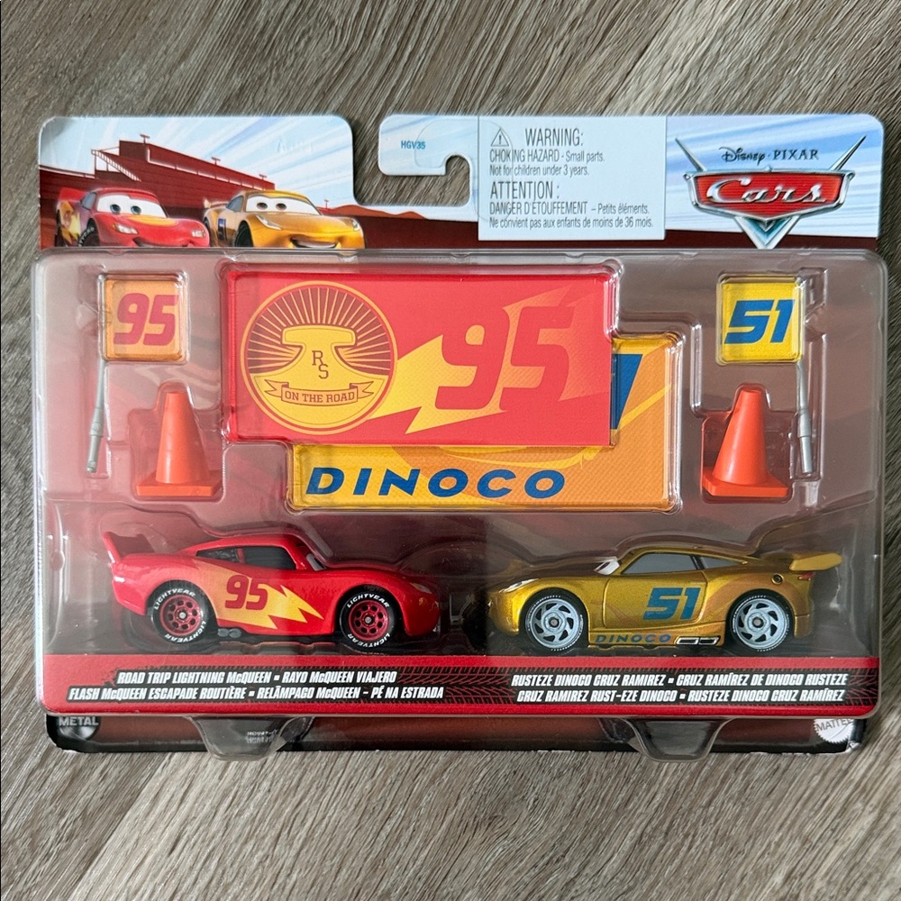Disney Cars Road Trip Lightning McQueen and Rusteze Dinoco Cruz Ramirez